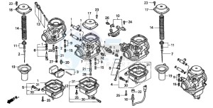 CB750F2 SEVEN FIFTY drawing CARBURETOR (COMPONENT PARTS)