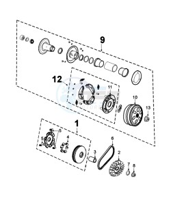 DJANGO 125 EVASION drawing CLUTCH