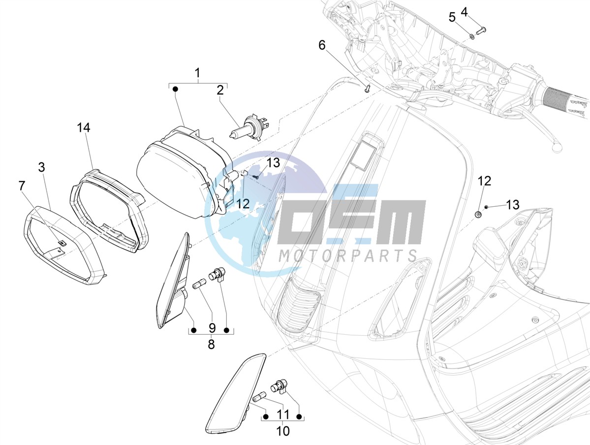 Front headlamps - Turn signal lamps