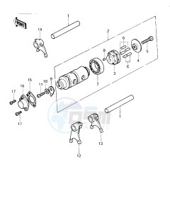 KM 100 A (A1 till A7) drawing GEAR CHANGE DRUM & FORKS -- KM100-A6_A7- -