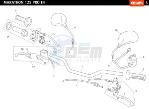 MARATHON-125-PRO-E4-SM-REPLICA-SERIES-AUSTRIA-MARATHON-125-PRO-SM-E4-GREEN-REPLICA-SERIES drawing HANDLEBARS