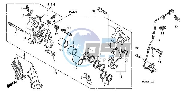 FRONT BRAKE CALIPER (R.) (CBF600SA/NA)