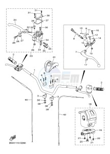 YFZ50 (BW43) drawing STEERING HANDLE & CABLE