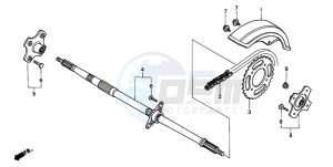 TRX90 FOURTRAX 90 drawing REAR WHEEL AXLE