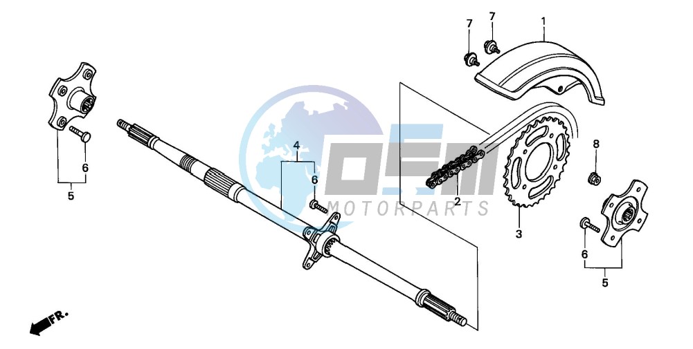 REAR WHEEL AXLE