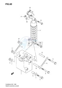 DL650 drawing REAR CUSHION LEVER