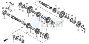 XR400R drawing TRANSMISSION