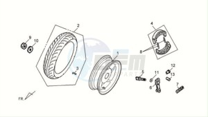 FIDDLE II 125S drawing REAR WHEEL / CENTRAL STAND