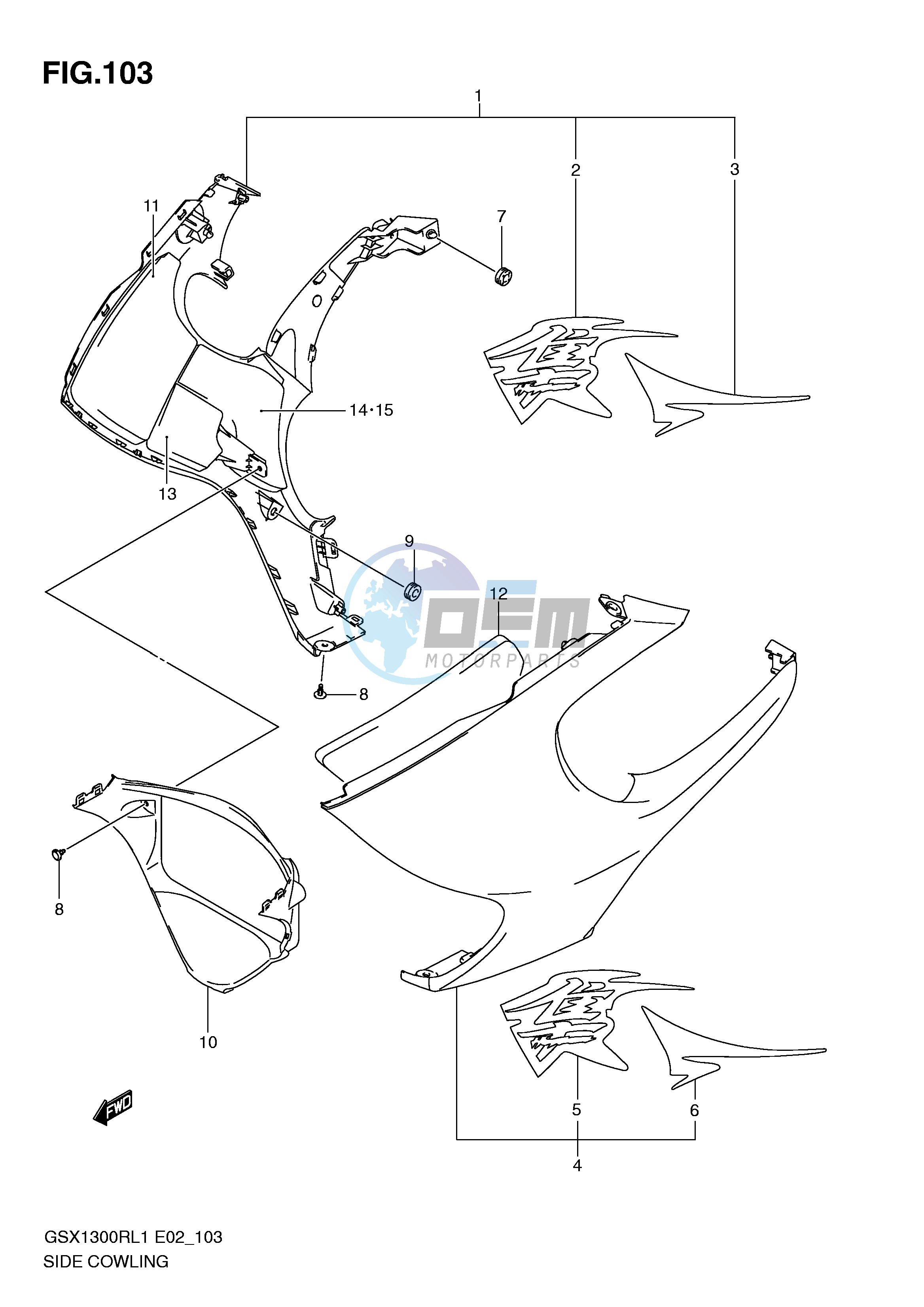 SIDE COWLING (GSX1300RL1 E51)