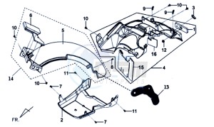 MIO 100 drawing REAR FENDER - INNER SHIELD - UNDERTAIL