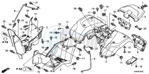 TRX500FED TRX500FE Europe Direct - (ED) drawing REAR FENDER