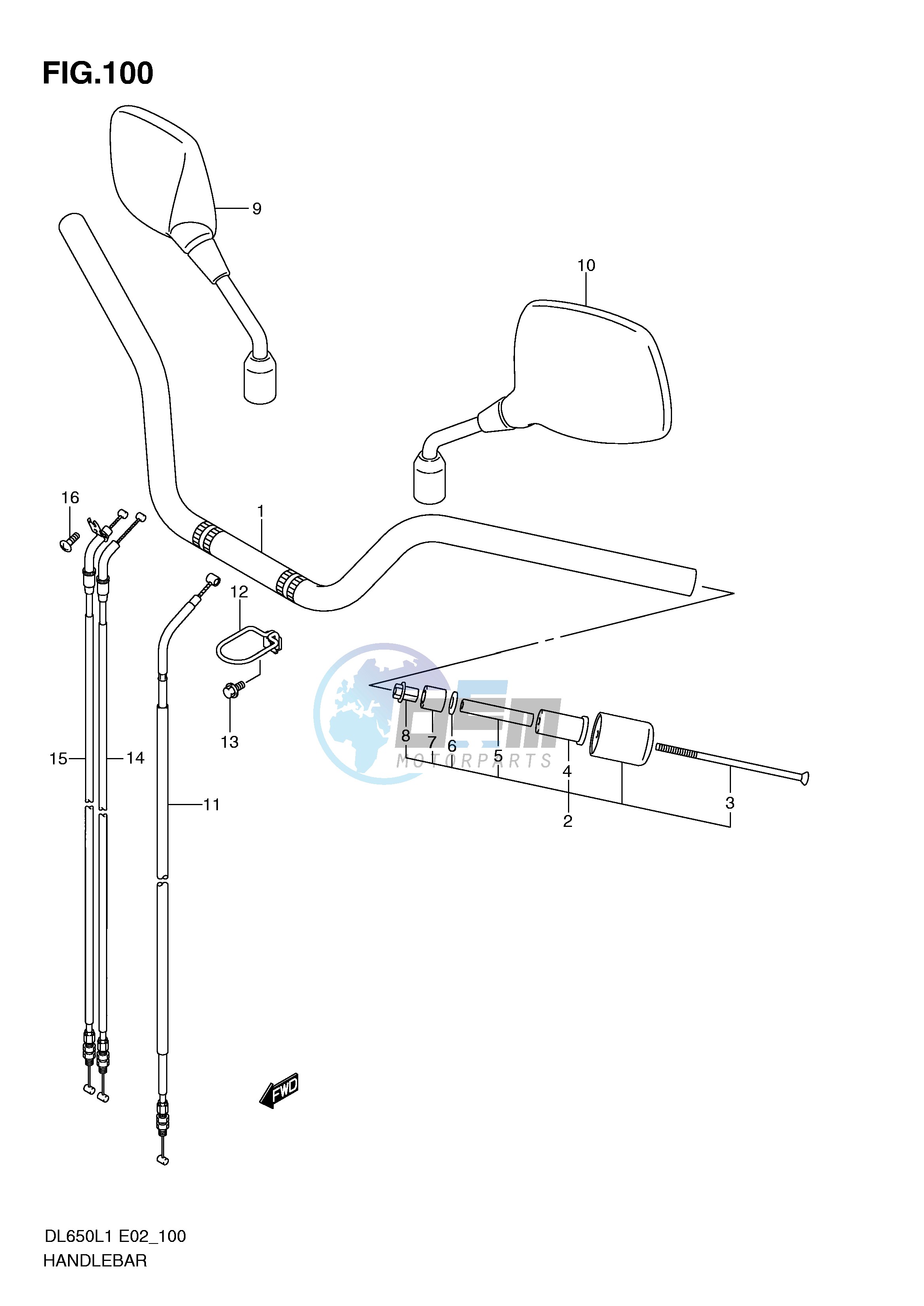 HANDLEBAR (DL650AUEL1 E19)