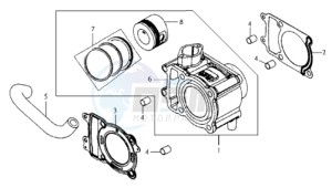 JOYRIDE 125 drawing CYLINDER / GASKETS