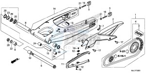 NC750DE Integra - NC750D Europe Direct - (ED) drawing SWING ARM