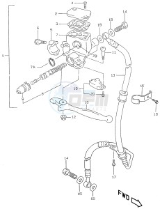 AY50 (V-W-X-Y) katana drawing FRONT MASTER CYLINDER (MAGURA)