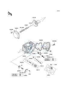 KSV 700 A [KFX700 AND V FORCE] (A1-A2) [KFX700 AND V FORCE] drawing CARBURETOR PARTS