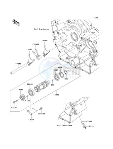 VN 900 D[VULCAN 900 CLASSIC LT] (6F-9F) D7F drawing GEAR CHANGE DRUM_SHIFT FORK-- S- -