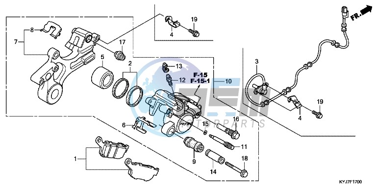 REAR BRAKE CALIPER