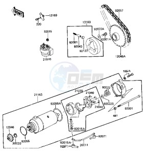 KLT 250 C [PRAIRIE] (C2-C3) [PRAIRIE] drawing STARTER MOTOR STARTER CLUTCH -- 84-85 C2_C3- -