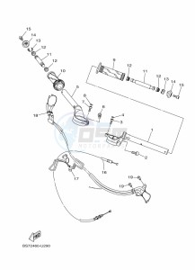 YZF250-A (B6P4) drawing STEERING HANDLE & CABLE