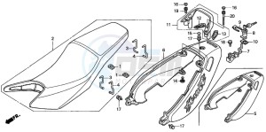 CB600F2 CB600S drawing SEAT/SEAT COWL (CB600F2/F22)