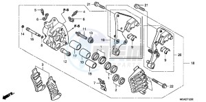 GL1800F GoldWing - GL1800-F 2ED - (2ED) drawing RIGHT FRONT BRAKE CALIPER (ABS)