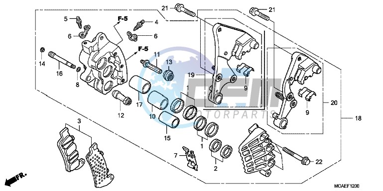 RIGHT FRONT BRAKE CALIPER (ABS)