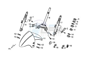 JET 4 R50 NAKED drawing FRONT FENDER / FRONT FORK/ STEERING HEAD BEARING