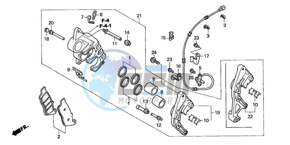 FRONT BRAKE CALIPER (R.)