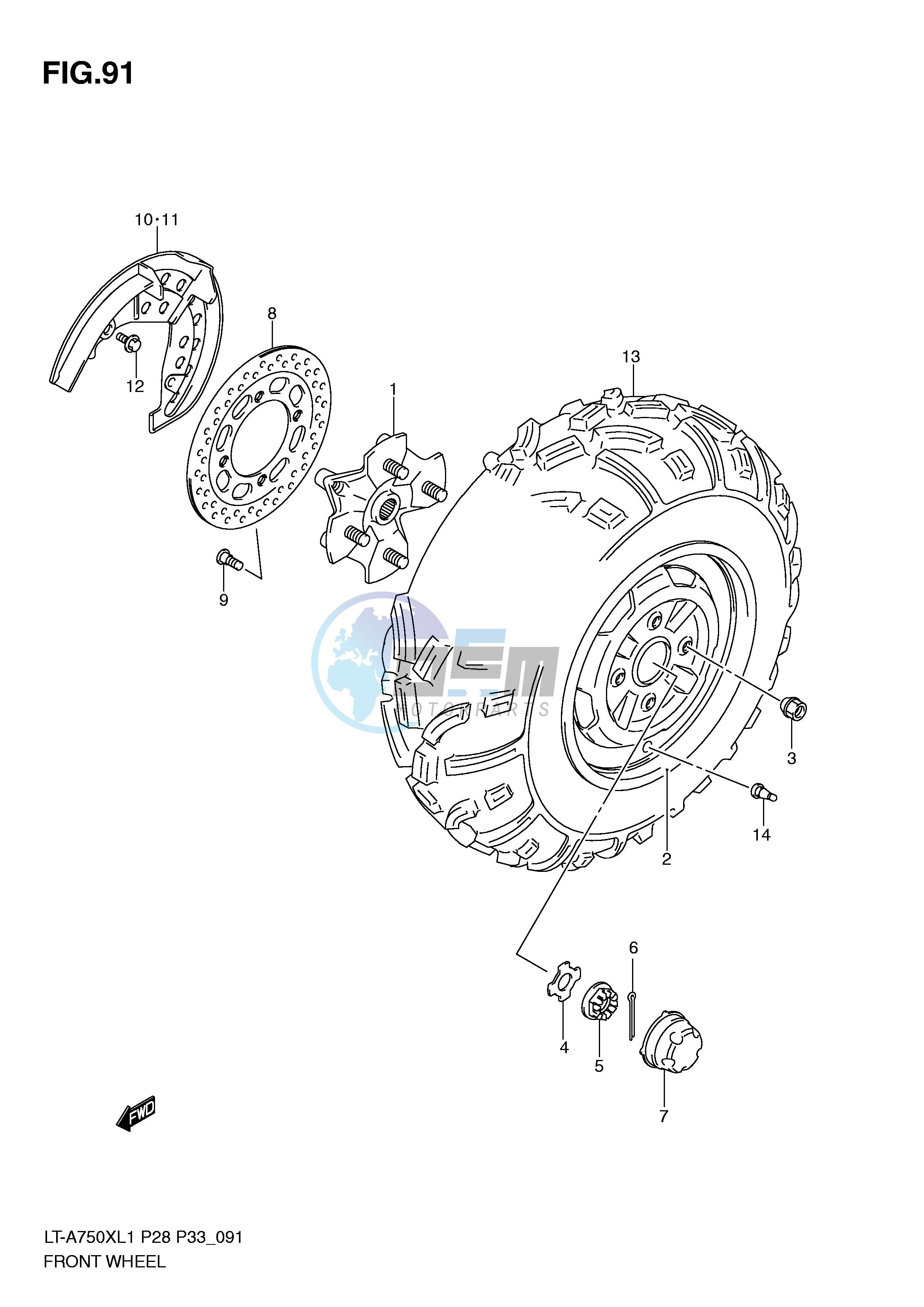 FRONT WHEEL (LT-A750XZL1 P28)