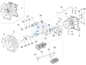 California 1400 Touring SE ABS 1380 drawing Gear box / Selector / Shift cam