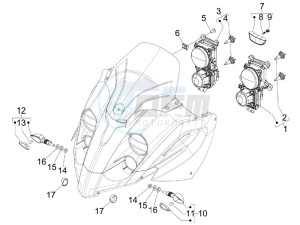 MP3 500 (USA) drawing Head lamp - Turn signal lamps