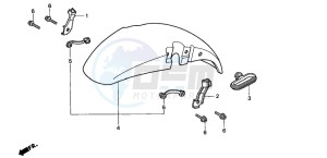 CB750F2 SEVEN FIFTY drawing FRONT FENDER