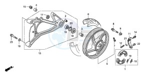 SH125S drawing REAR WHEEL/SWINGARM