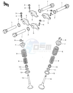 KZ 400 C (C1) drawing ROCKER ARMS_VALVES