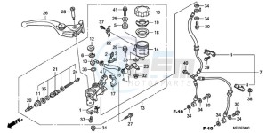 CBR1000RRA Europe Direct - (ED / HRC) drawing FR. BRAKE MASTER CYLINDER (CBR1000RR)