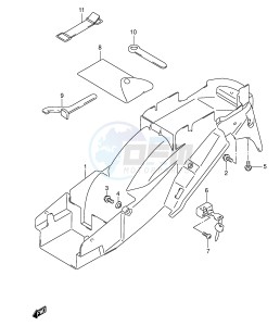 GSX600F (E2) Katana drawing REAR FENDER (MODEL K3)