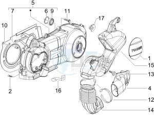 X Evo 250 Euro 3 drawing Crankcase cover - Crankcase cooling