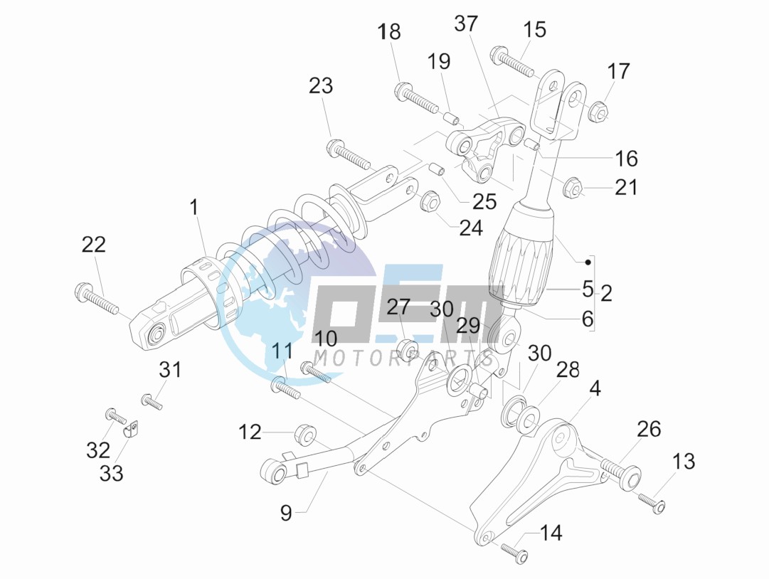 Rear suspension - Shock absorbers