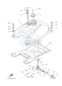 YFM450FWAD YFM45FGPB GRIZZLY 450 EPS (1CTK 1CTL) drawing FUEL TANK