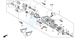 TRX450ER drawing REAR BRAKE CALIPER