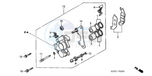 CBR125RWA France - (F / BLA CMF) drawing FRONT BRAKE CALIPER