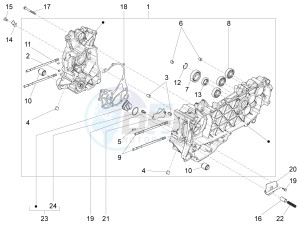 Liberty 125 4t 3v ie e3 drawing Crankcase