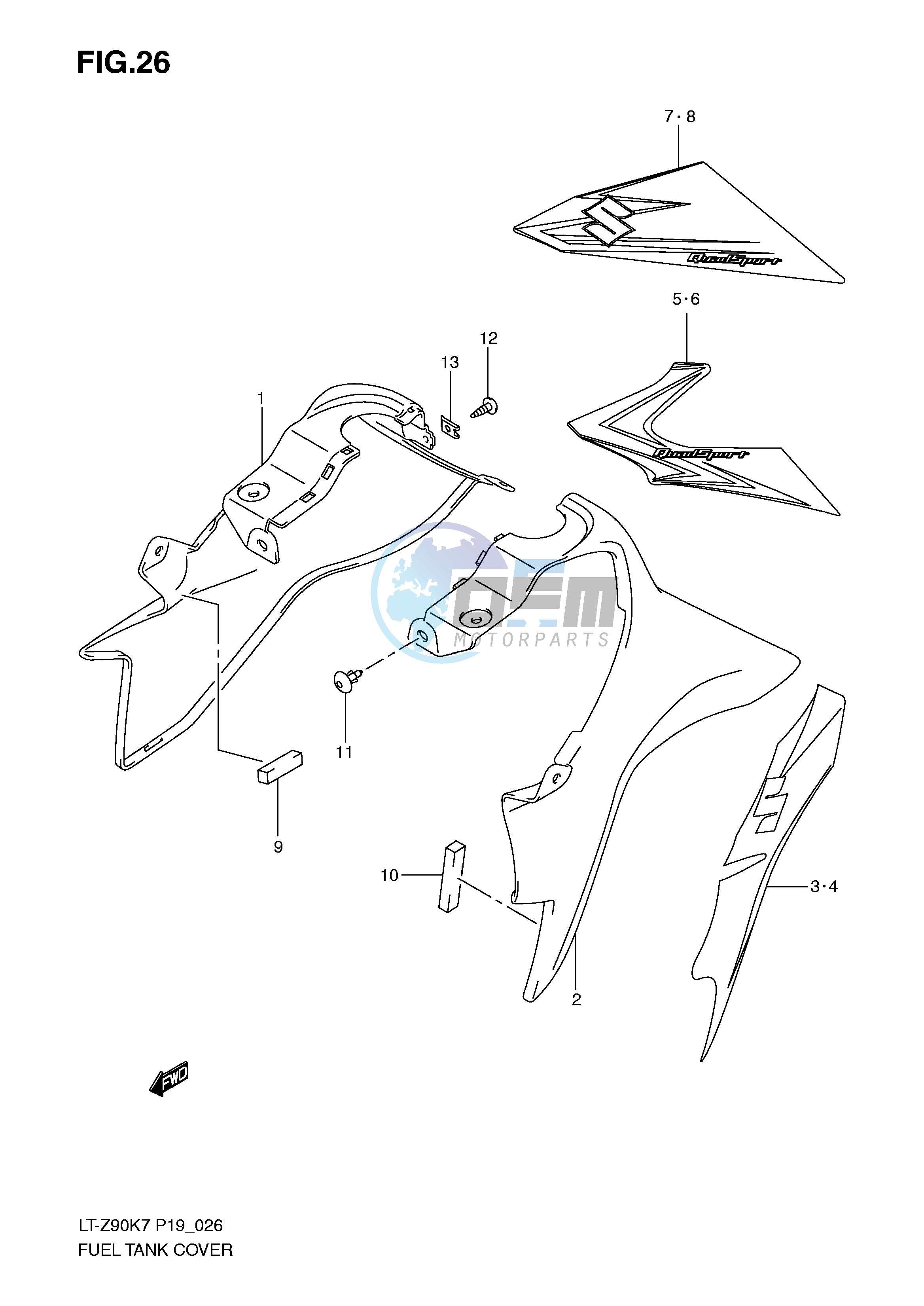 FUEL TANK COVER (MODEL K7 K8 K9)