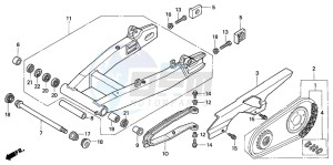 CB1300S CB1300SUPERBOLD'OR drawing SWINGARM/CHAIN CASE