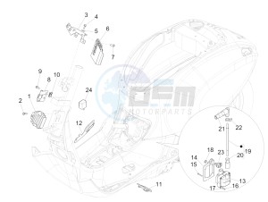 PRIMAVERA 50 4T 4V NOABS E2 (NAFTA) drawing Voltage Regulators - Electronic Control Units (ecu) - H.T. Coil