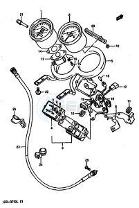 GSX-R750 (J-K-L) drawing SPEEDOMETER (MODEL J K)