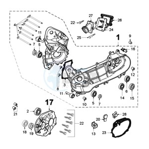 FIGHT 3 A DARKSIDE drawing CRANKCASE