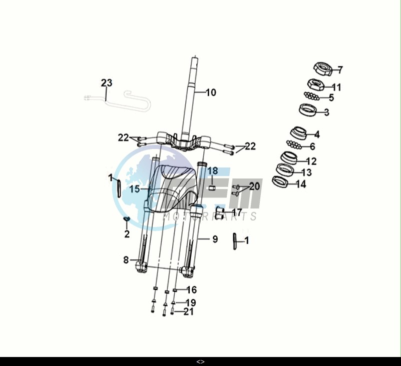 STEERING STEM - FRONT CUSHION