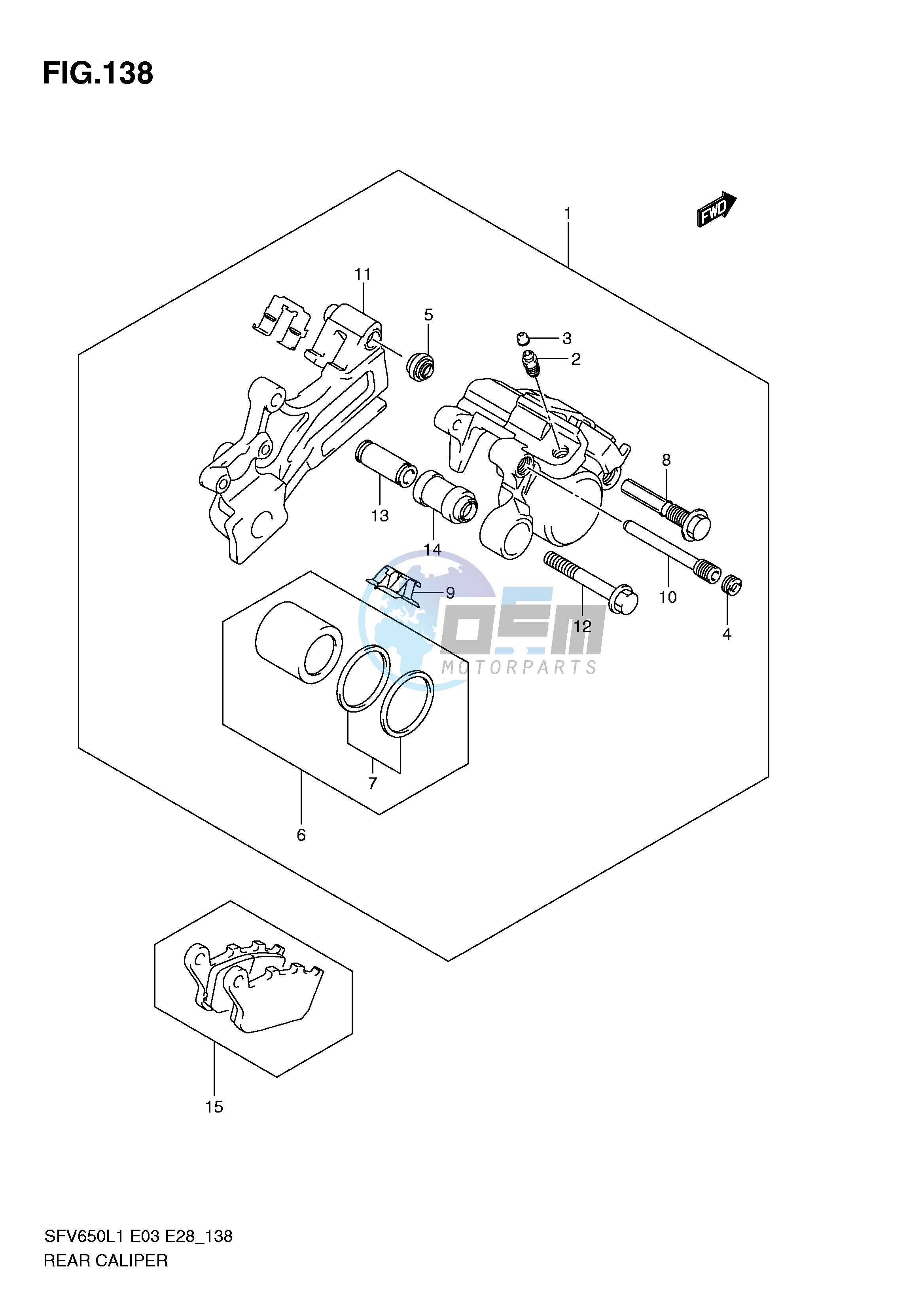 REAR CALIPER (SFV650L1 E28)